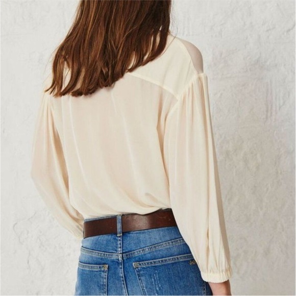 Ba&sh WOMEN'S ULTRA BLOUSE - OFF WHITE size 2 - Picture 3 of 11